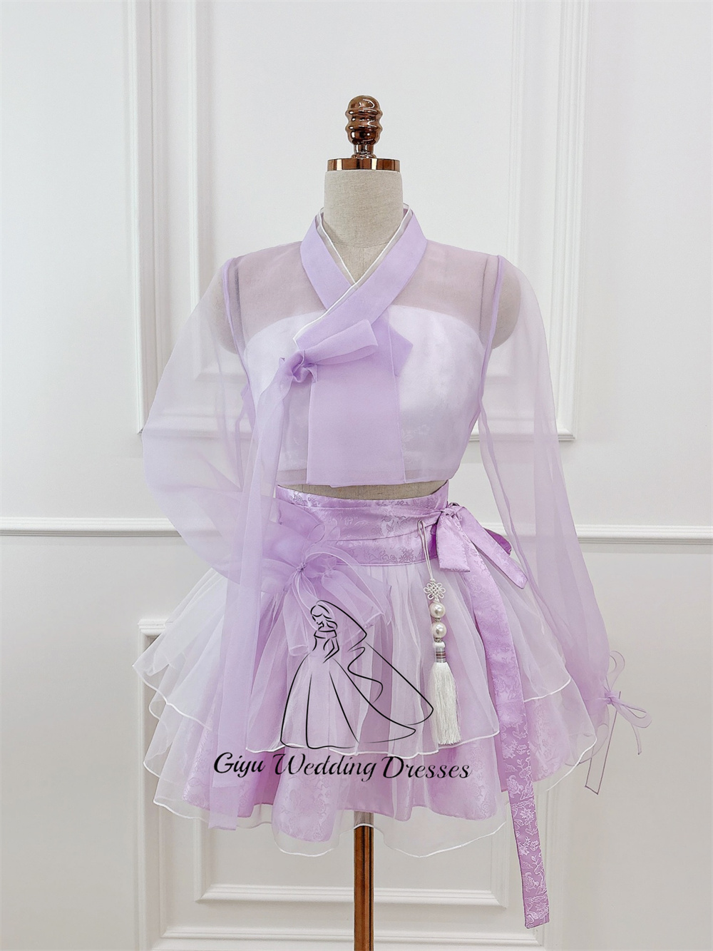 Giyu Purple Hanbok Mini Dress  - Korean Tea Set review and price