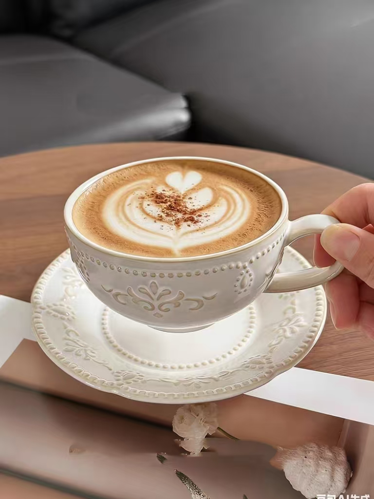 French Retro Relief Flower Cup - Korean Tea Set review and price