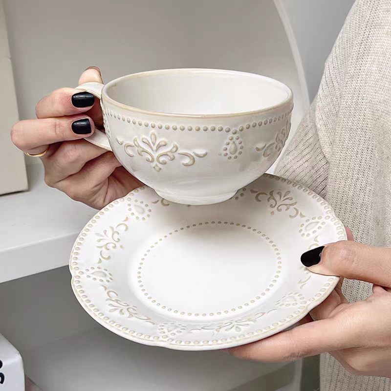 French Retro Relief Flower Cup - Korean Tea Set review and price